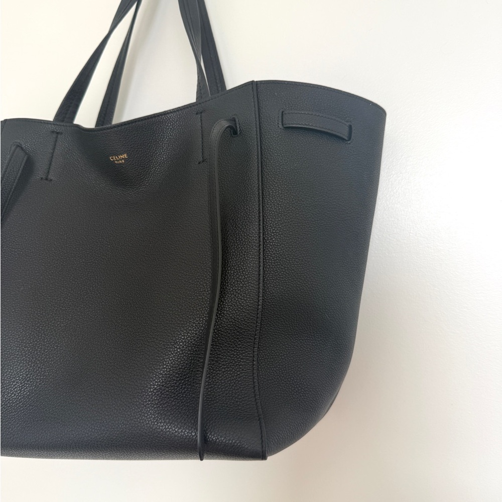Celine Black Cabas Leather Tote with Double Straps - Picture 9 of 11